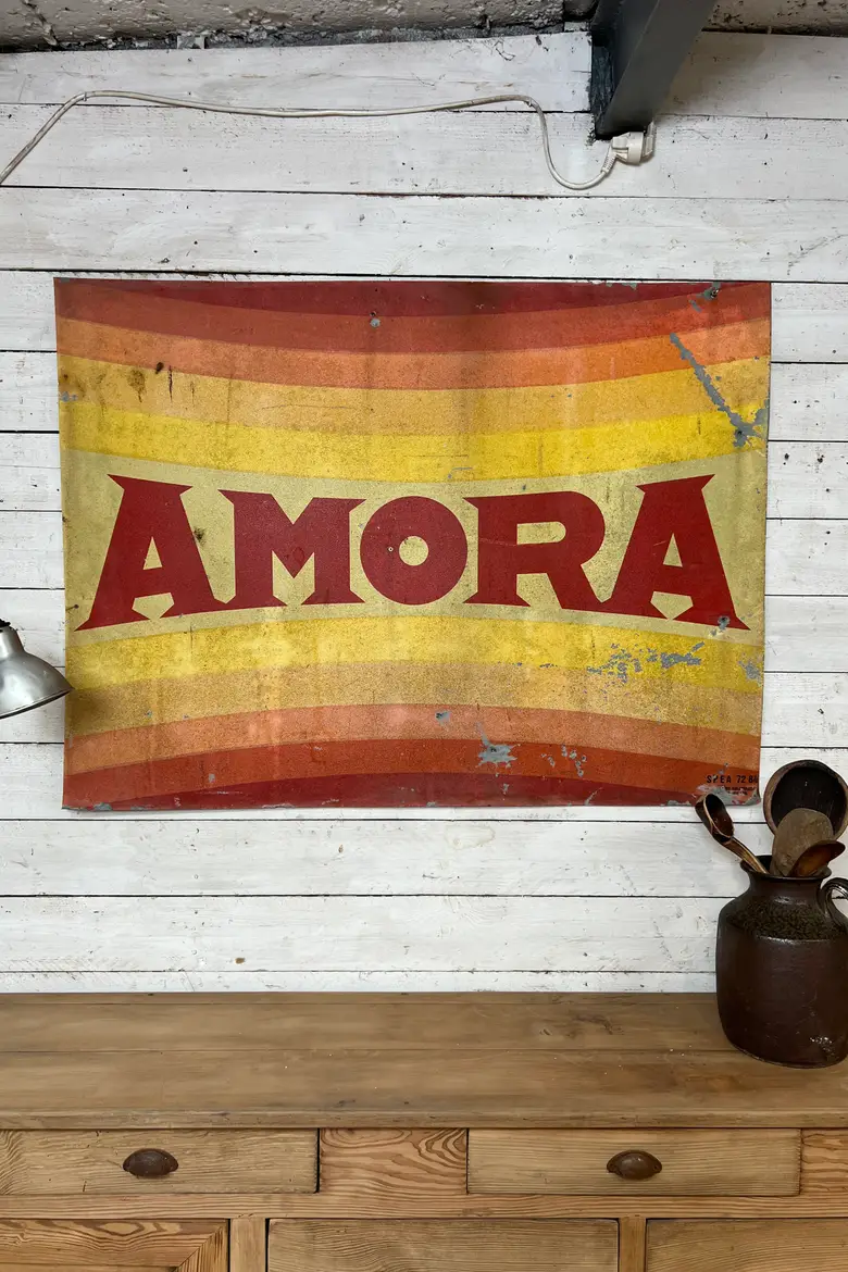 Ancienne plaque publicitaire Amora – Années 60