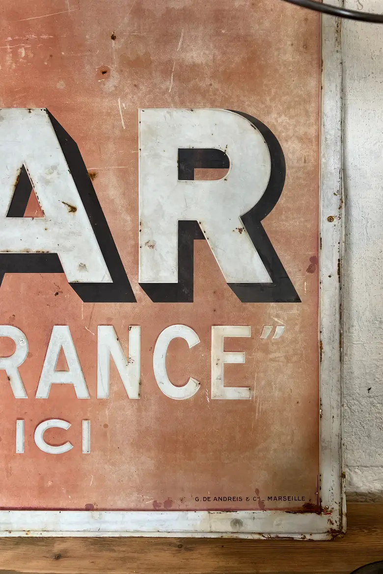 Ancienne plaque publicitaire ANTAR