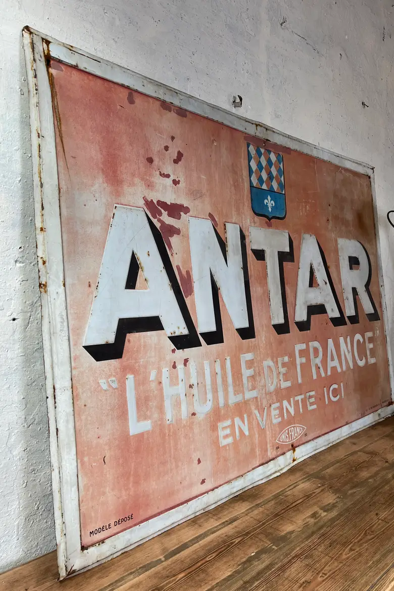 Ancienne plaque publicitaire ANTAR
