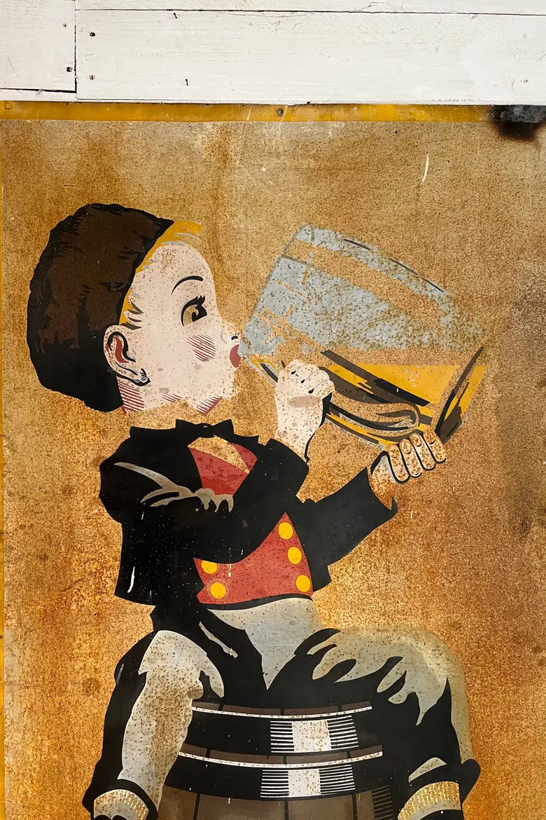 Ancienne plaque publicitaire de bière alsacienne début 20e