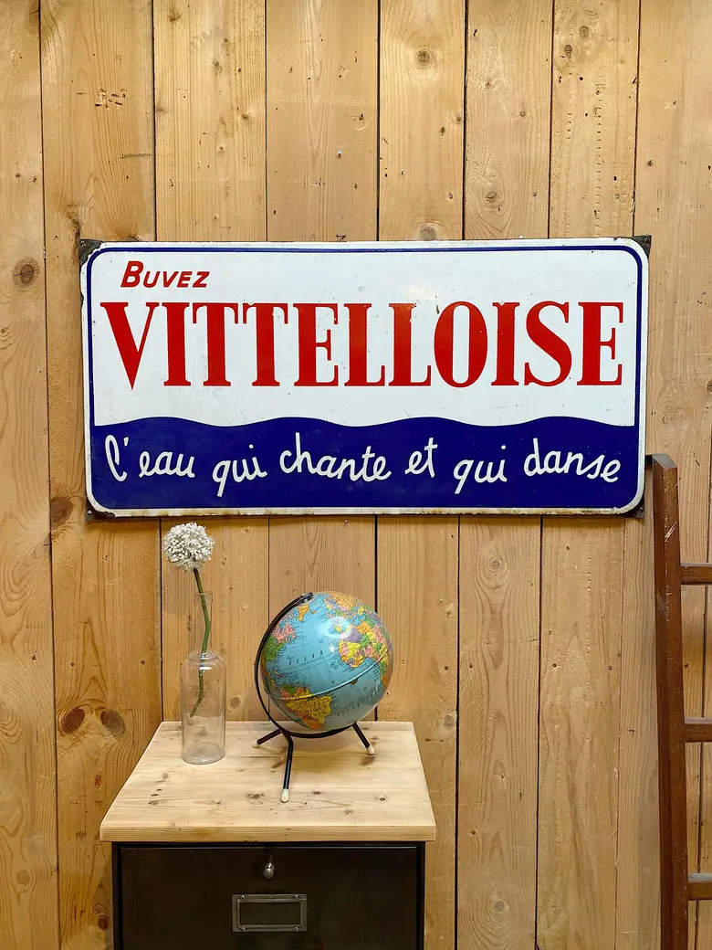 Ancienne plaque publicitaire émaillée Années 50