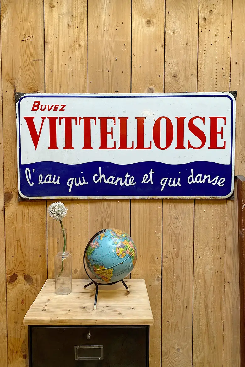 Ancienne plaque publicitaire émaillée Années 50