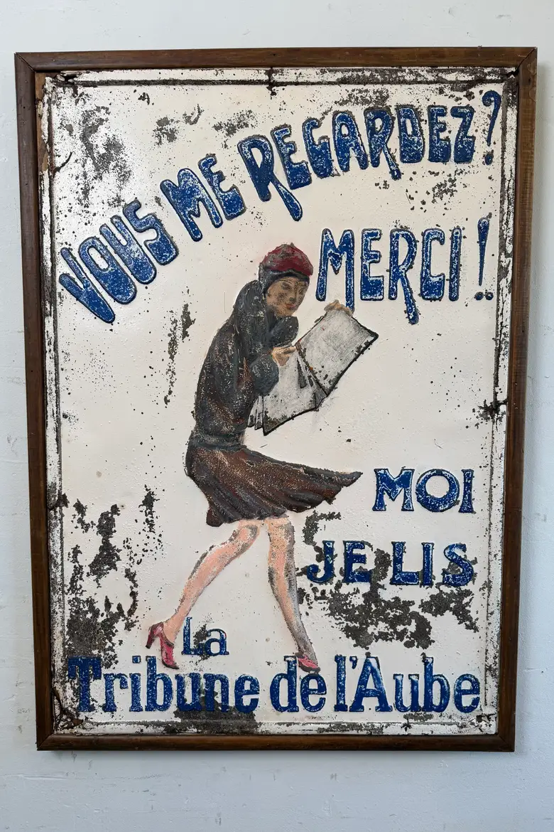Ancienne plaque publicitaire La Tribune de l’Aube