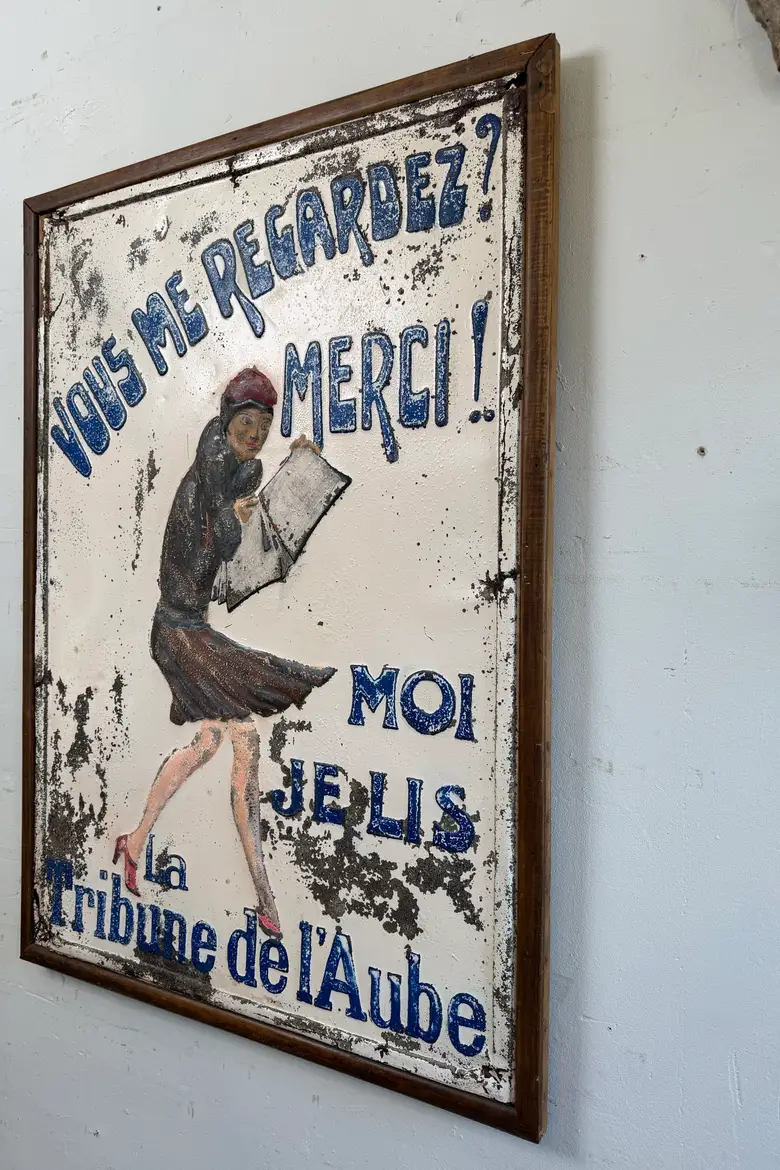 Ancienne plaque publicitaire La Tribune de l’Aube