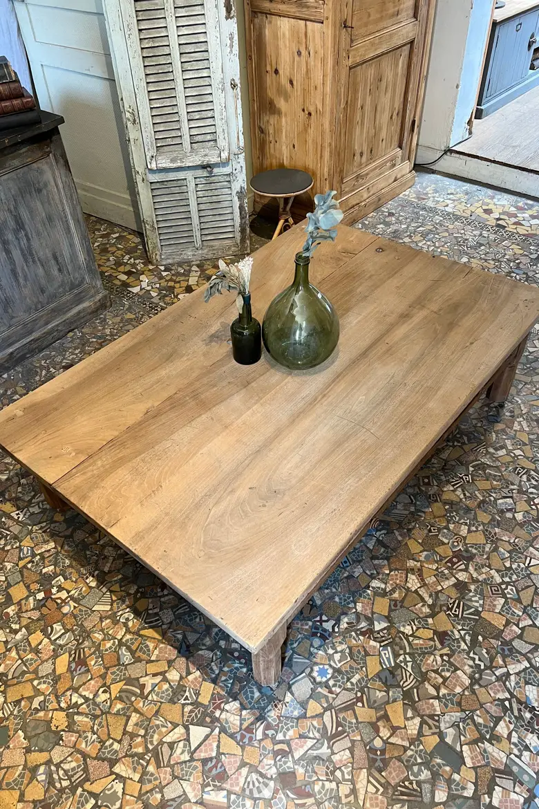 Ancienne table basse en bois Début XXème