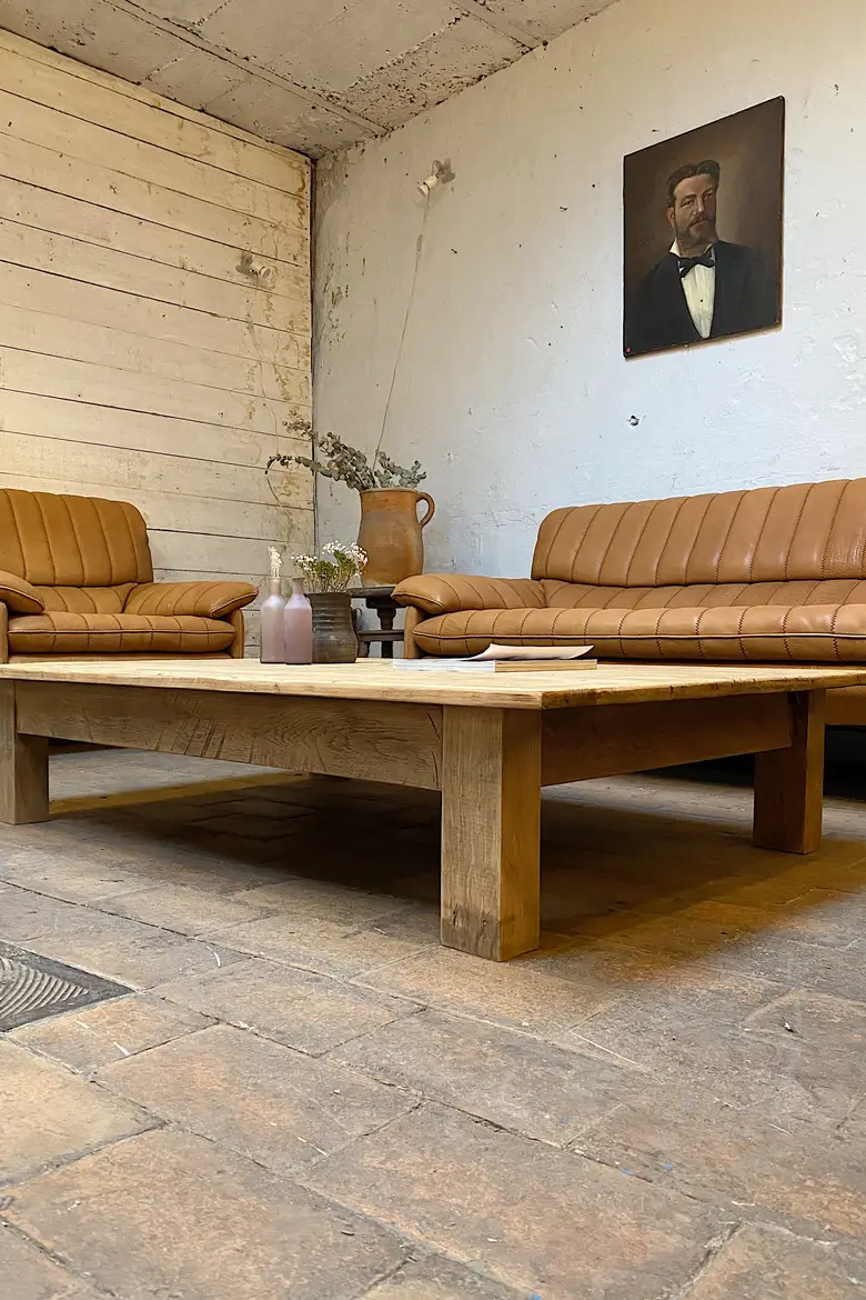 Ancienne table basse en sapin Début XXème