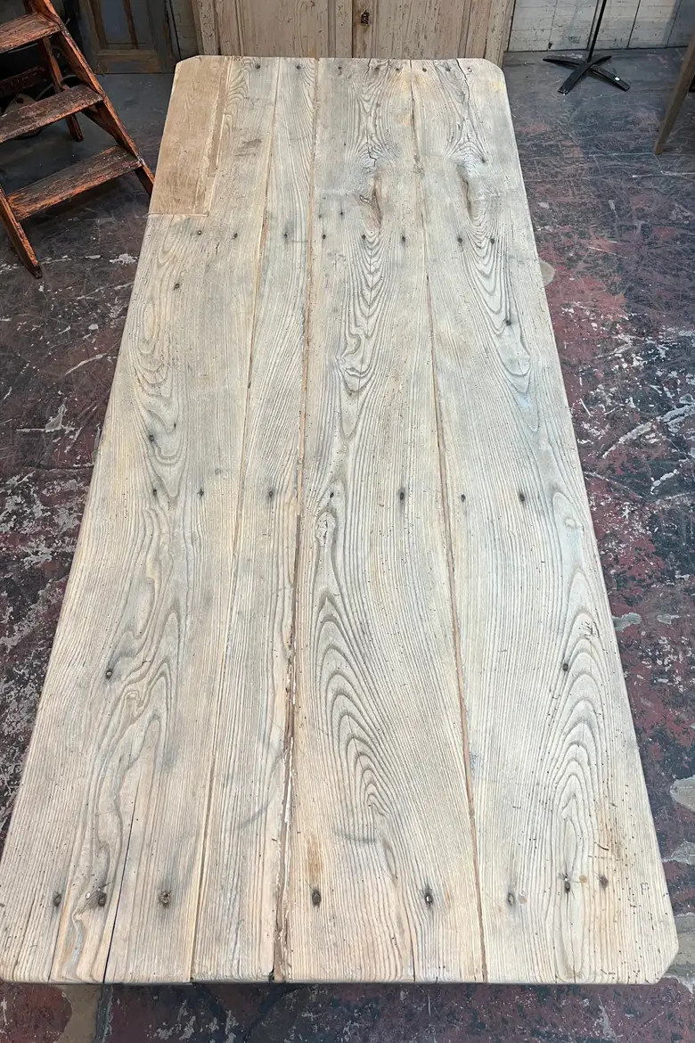Ancienne table d’atelier en frêne Début XXème