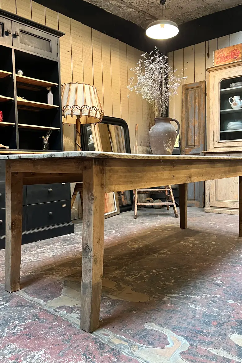 Ancienne table d’atelier en frêne Début XXème