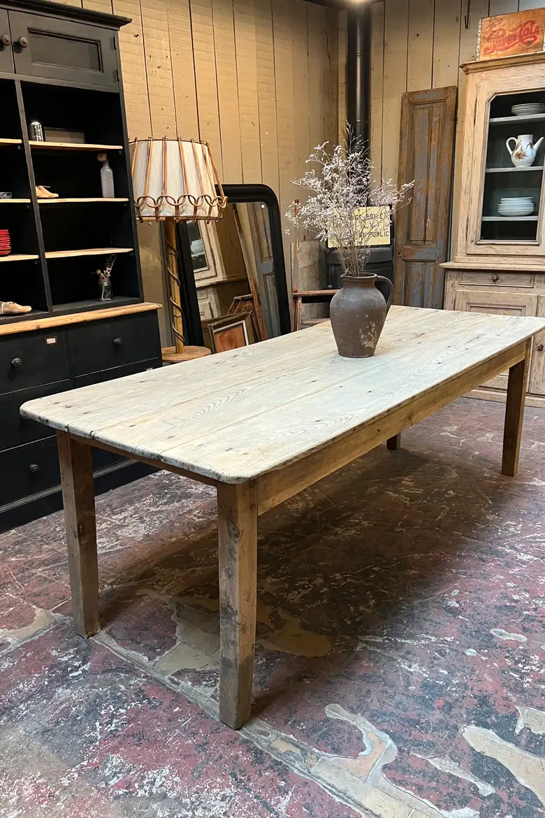 Ancienne table d’atelier en frêne Début XXème