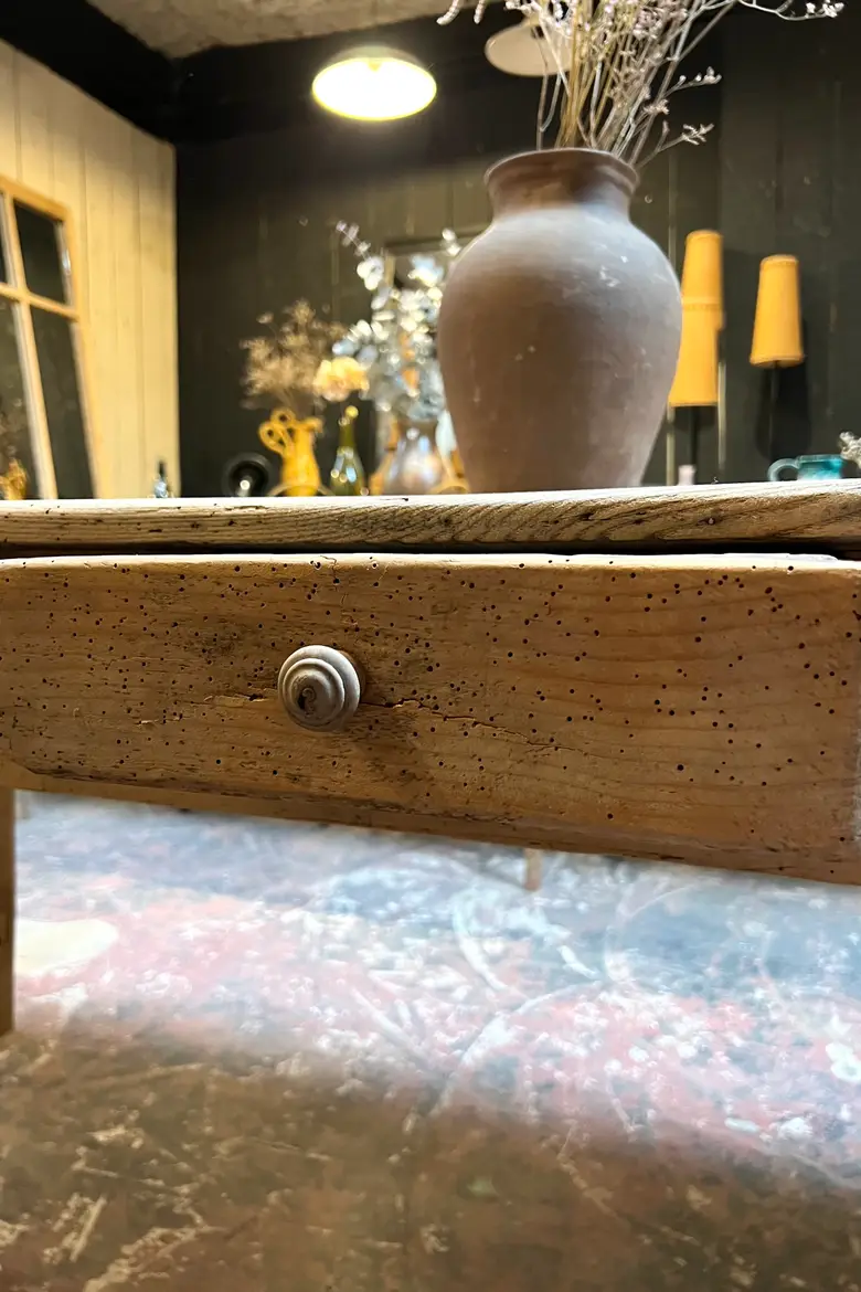 Ancienne table d’atelier en frêne Début XXème