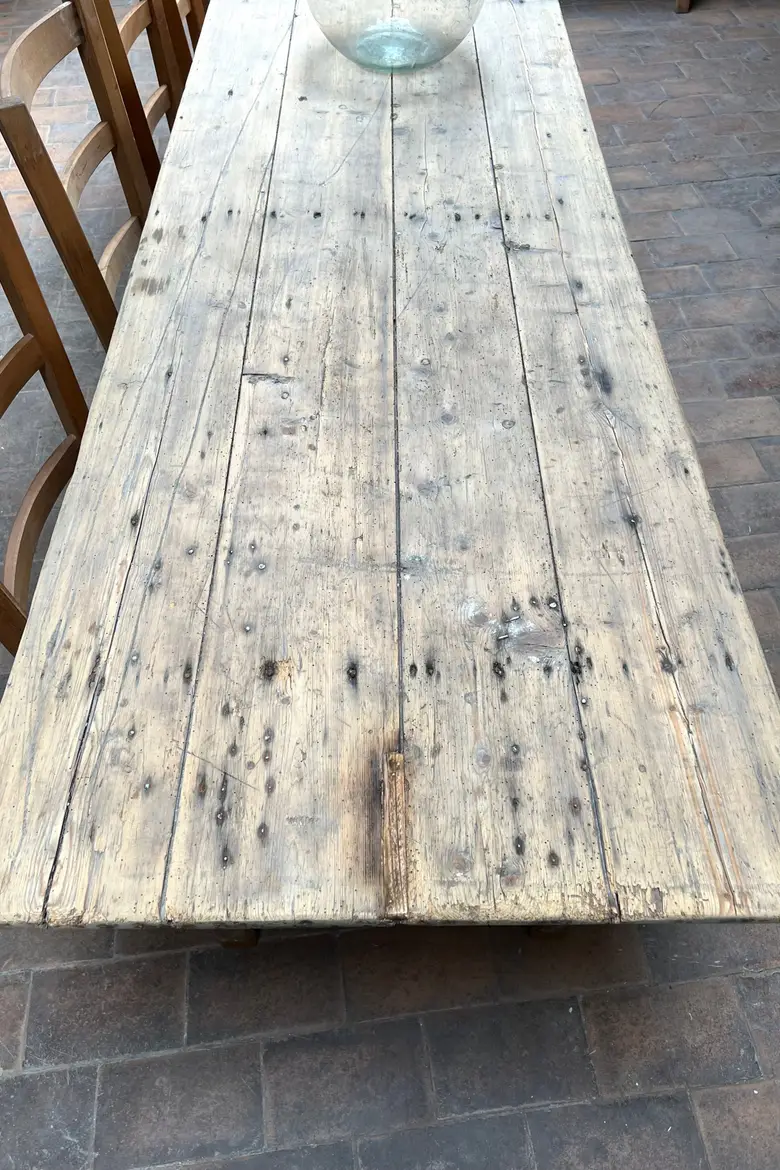 Ancienne table d’atelier en sapin Début XXème