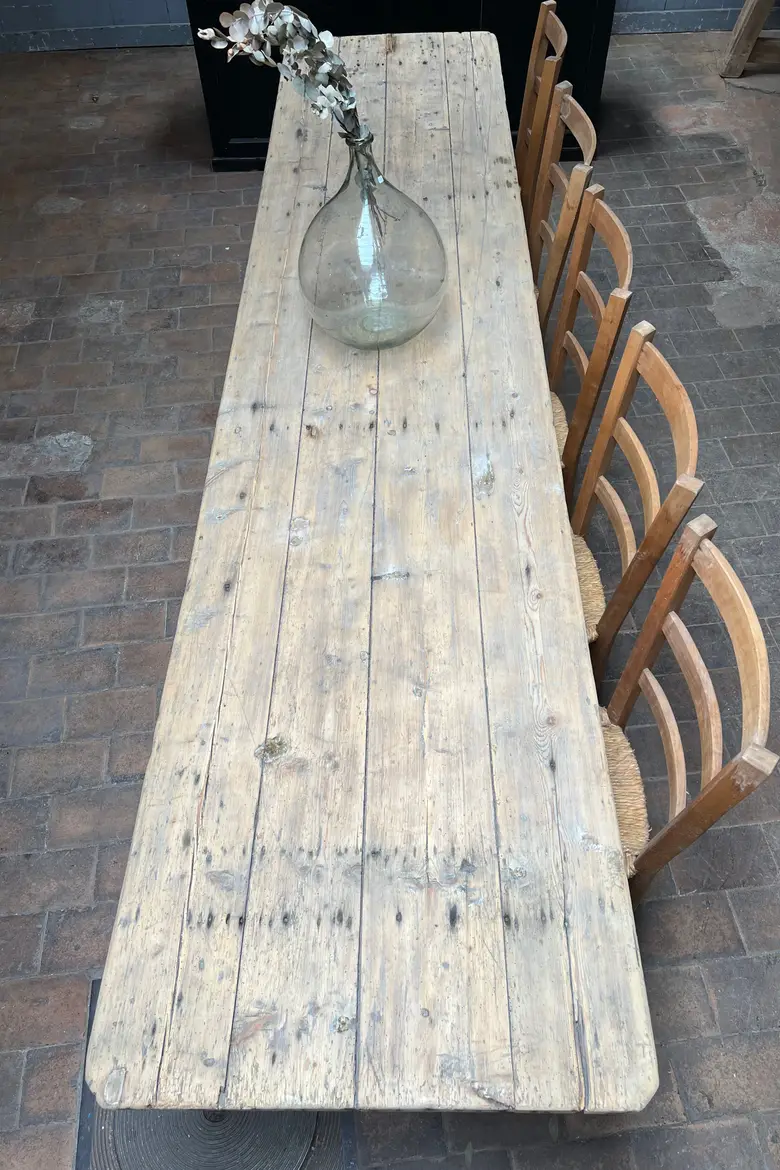 Ancienne table d’atelier en sapin Début XXème