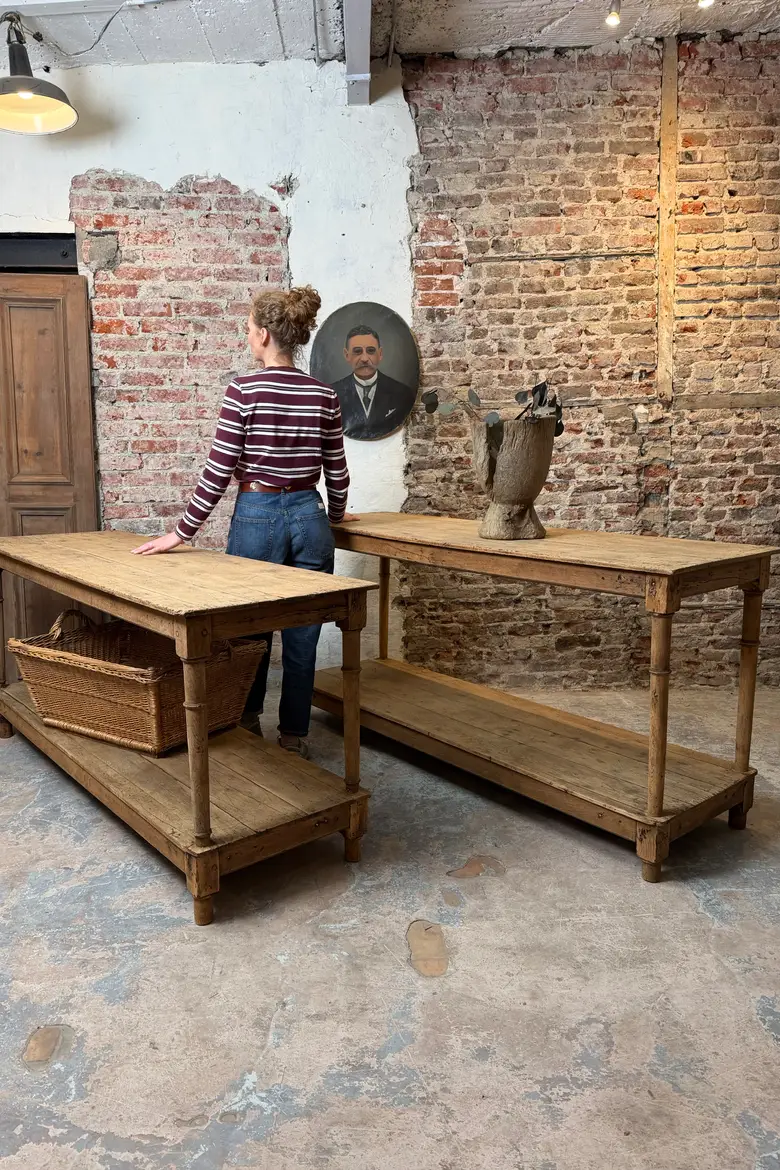 Ancienne table de drapier en chêne