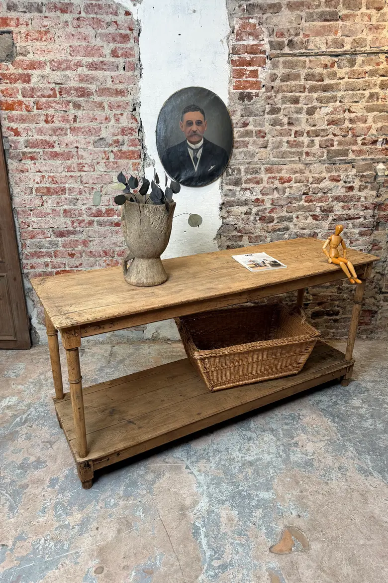 Ancienne table de drapier en chêne