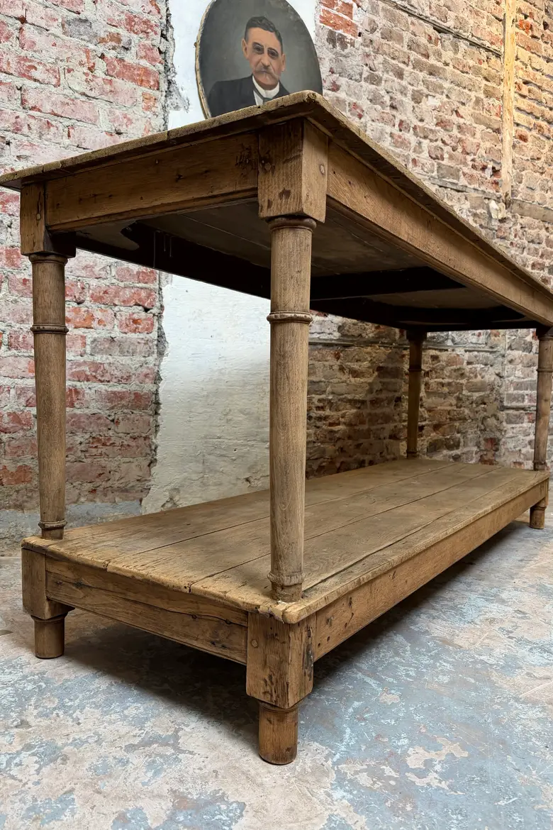 Ancienne table de drapier en chêne