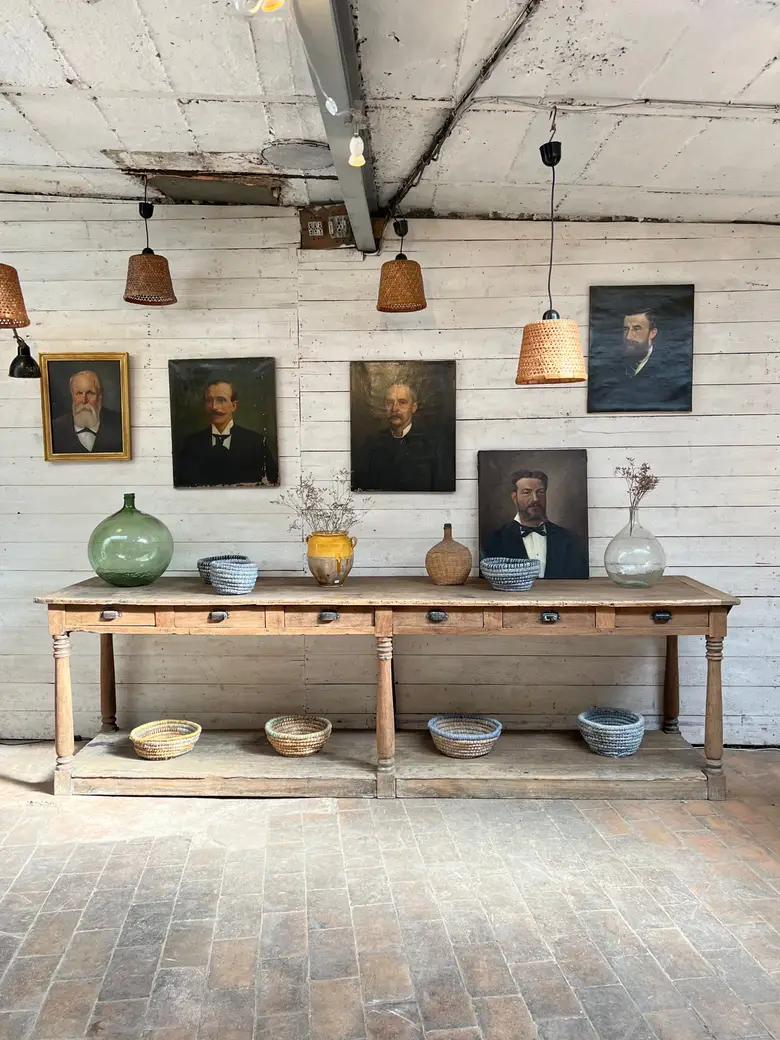 Ancienne table de drapier en chêne Début XXème