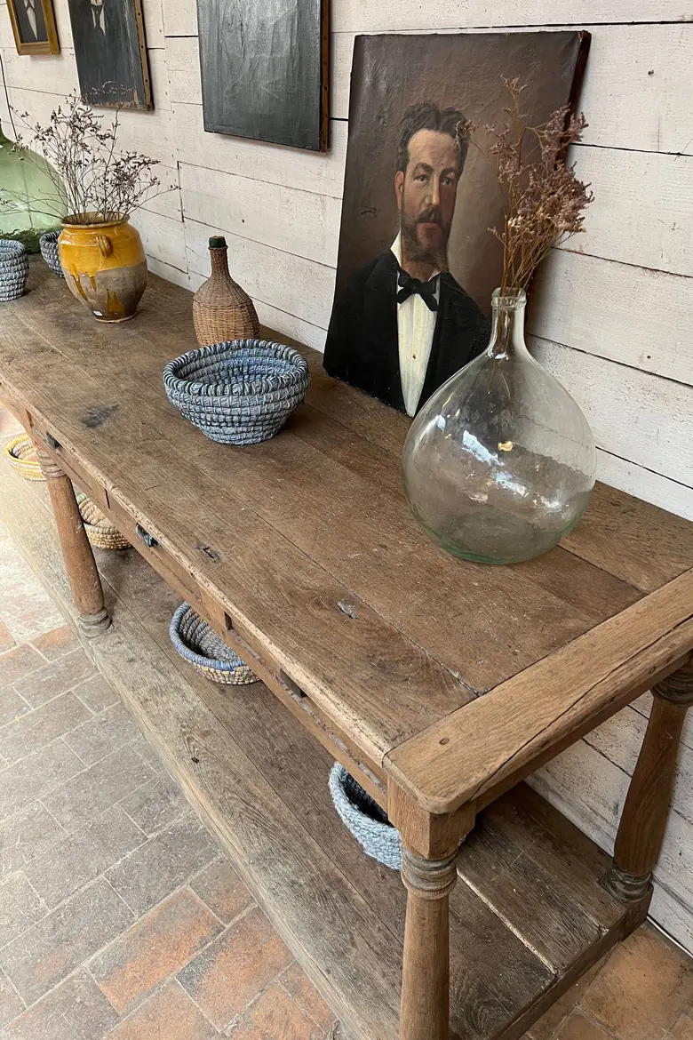 Ancienne table de drapier en chêne Début XXème