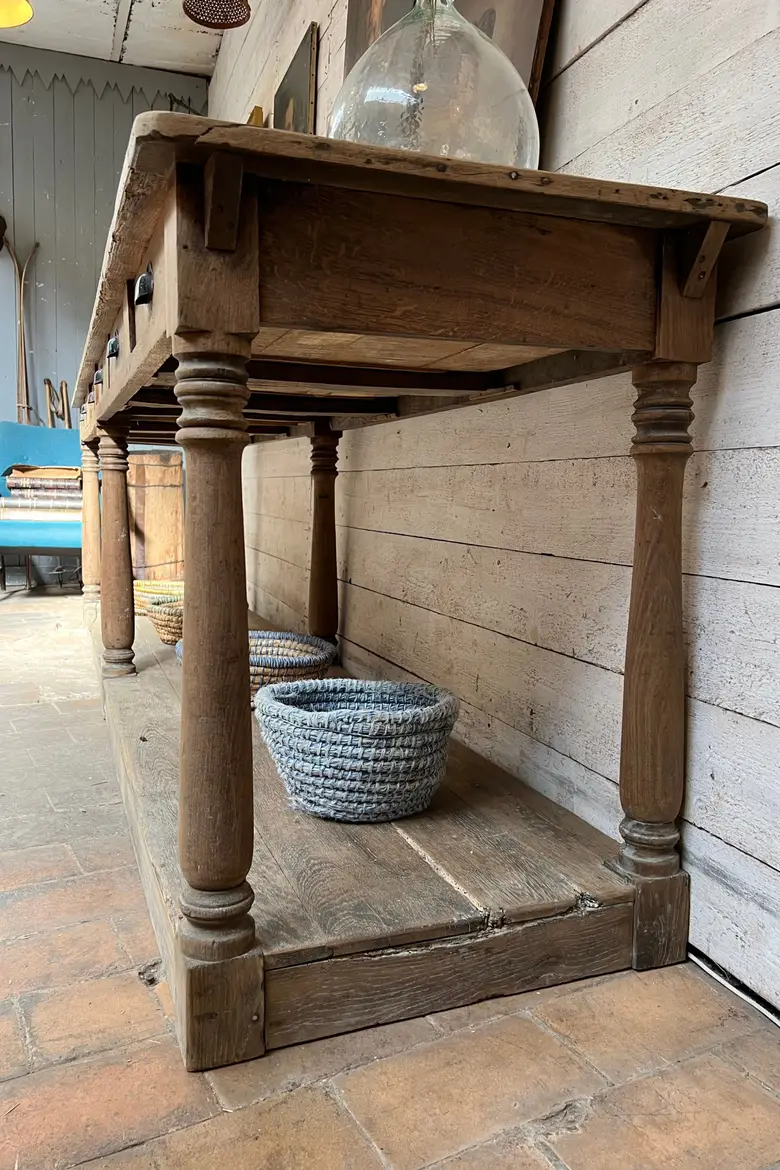 Ancienne table de drapier en chêne Début XXème