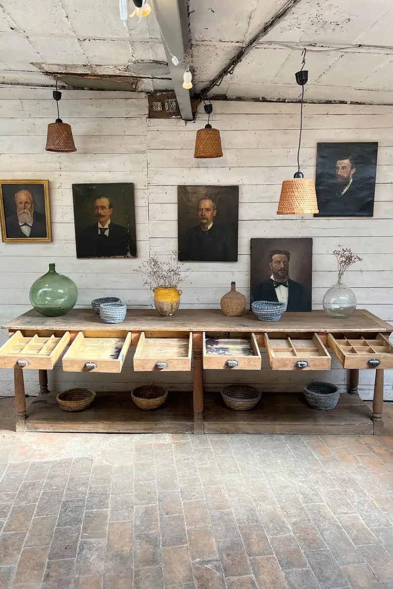 Ancienne table de drapier en chêne Début XXème