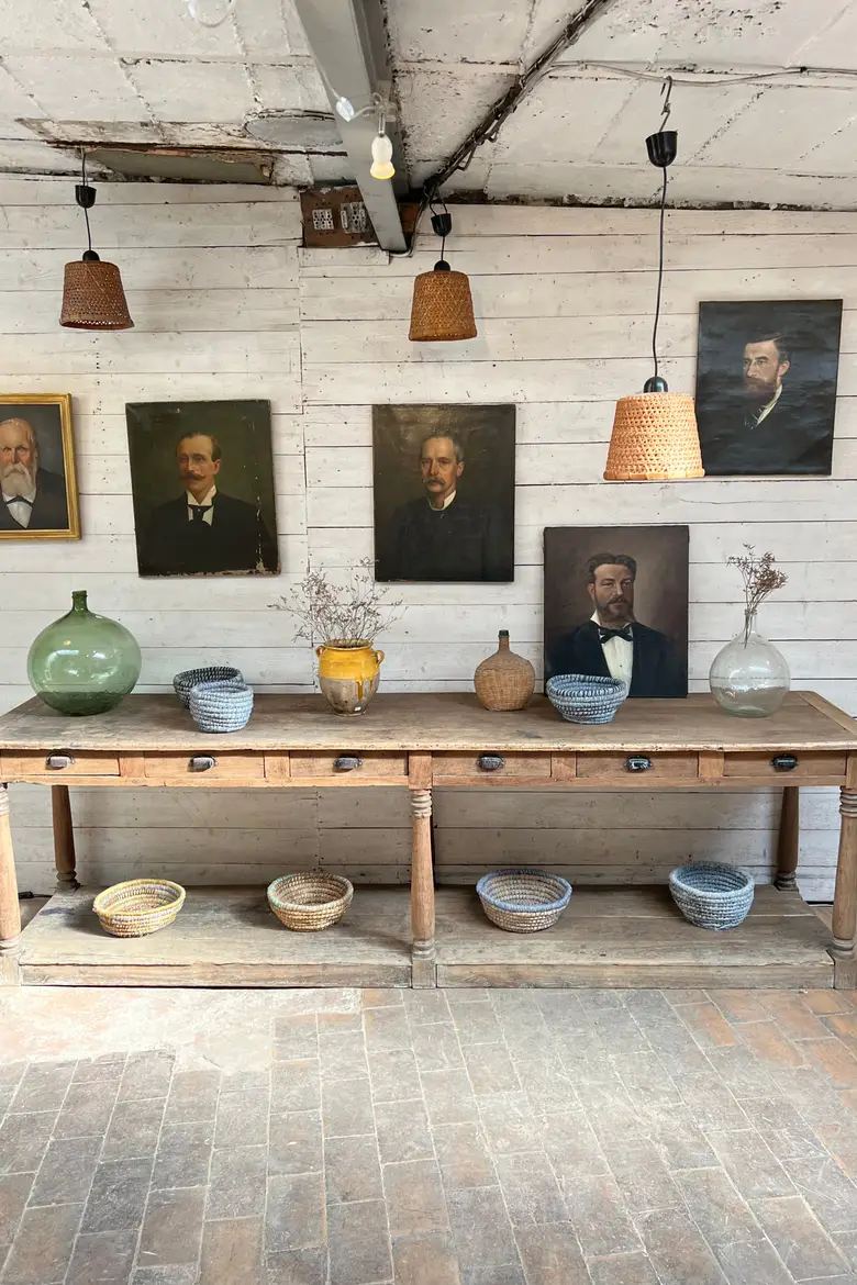 Ancienne table de drapier en chêne Début XXème