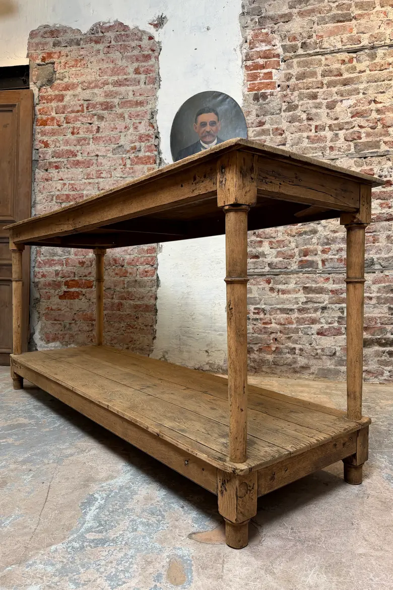 Ancienne table de drapier en chêne