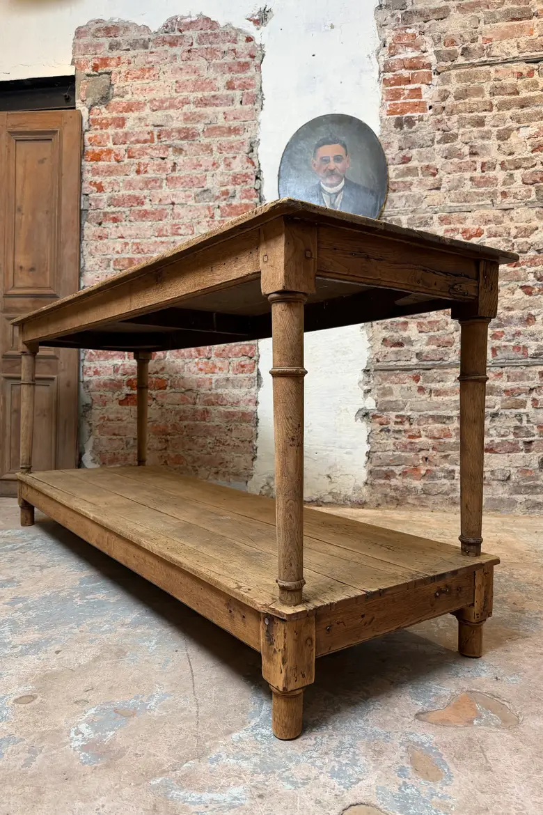 Ancienne table de drapier en chêne