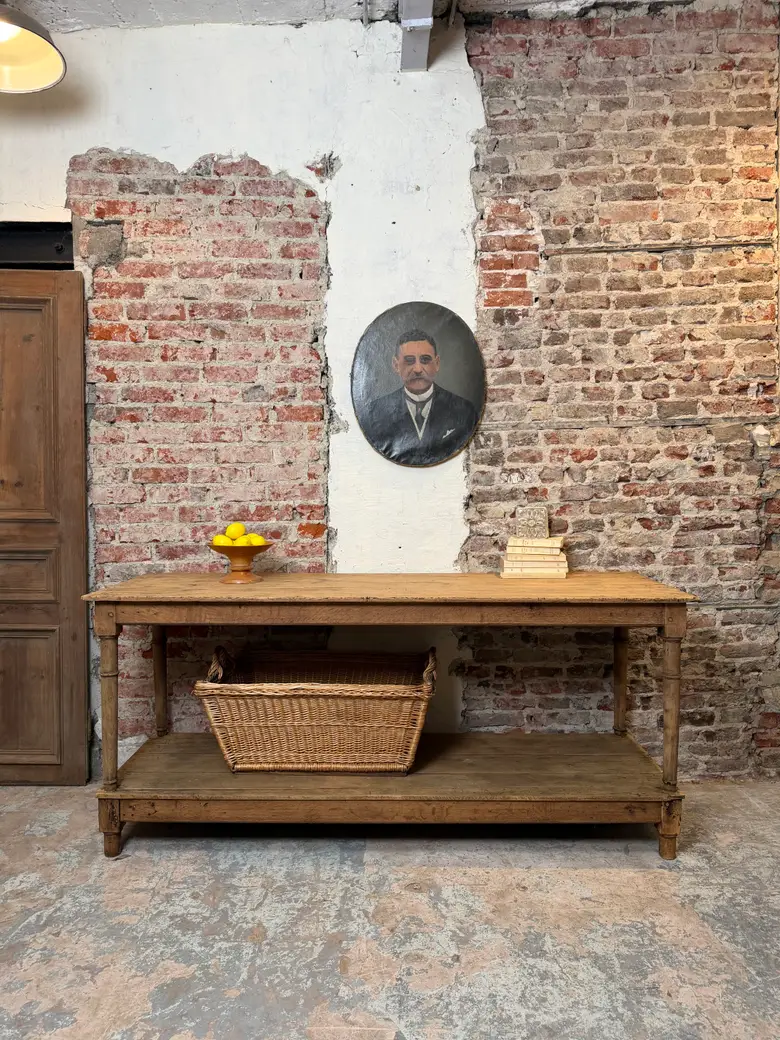 Ancienne table de drapier en chêne