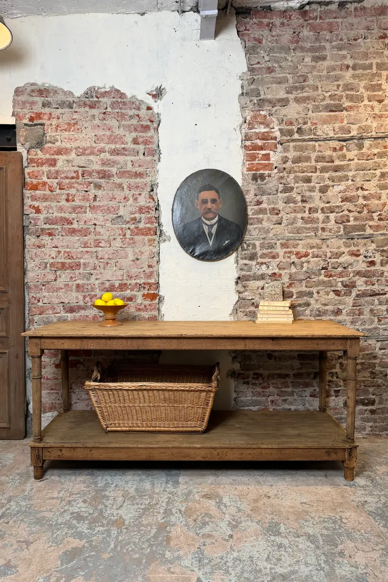 Ancienne table de drapier en chêne