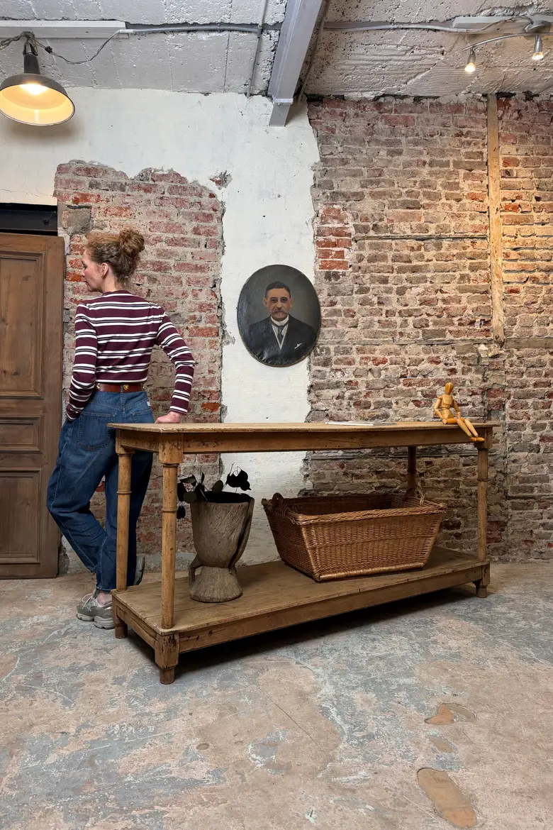 Ancienne table de drapier en chêne