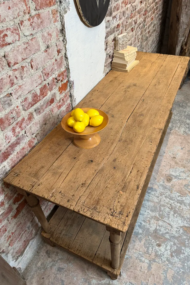 Ancienne table de drapier en chêne