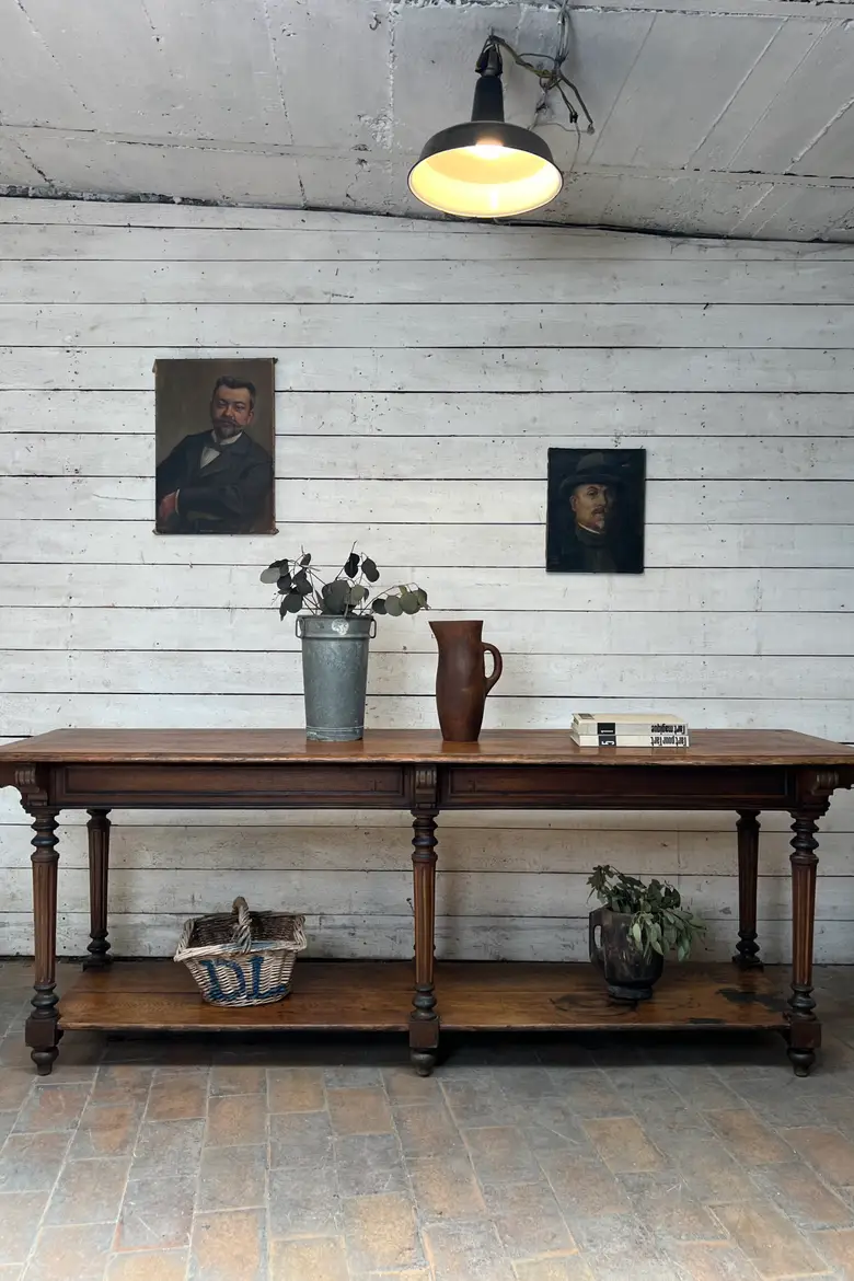 Ancienne table de drapier en chêne – XIXe siècle