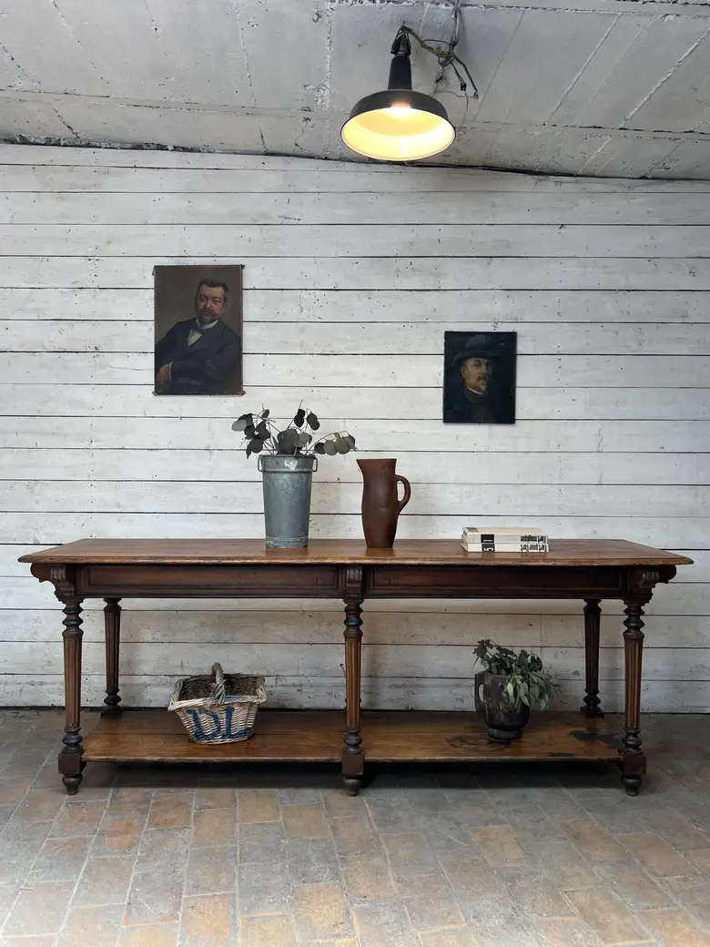 Ancienne table de drapier en chêne – XIXe siècle