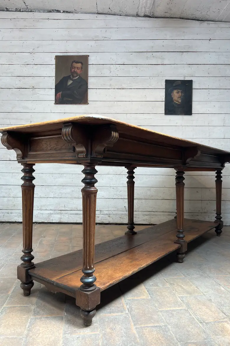 Ancienne table de drapier en chêne – XIXe siècle