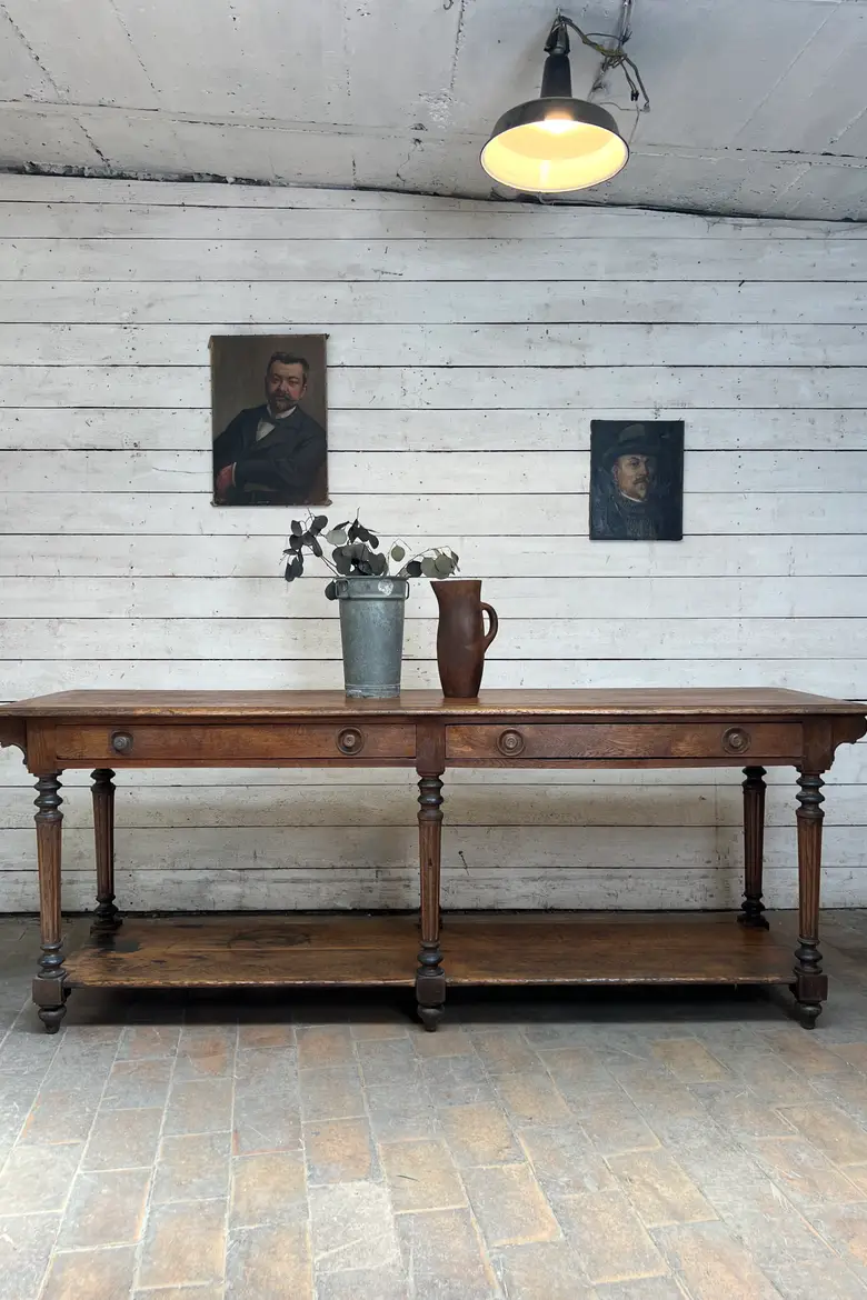 Ancienne table de drapier en chêne – XIXe siècle
