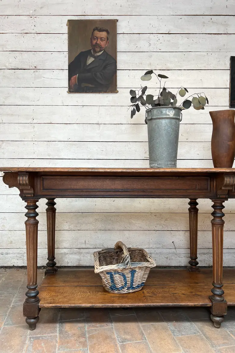 Ancienne table de drapier en chêne – XIXe siècle
