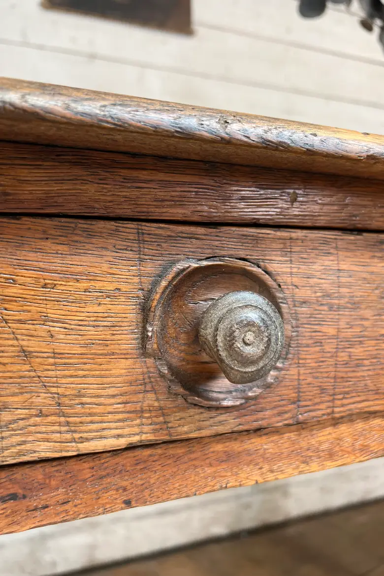 Ancienne table de drapier en chêne – XIXe siècle
