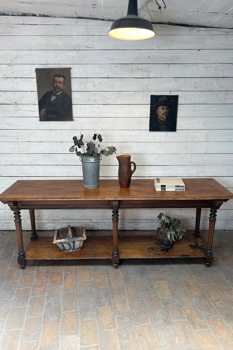 Ancienne table de drapier en chêne – XIXe siècle