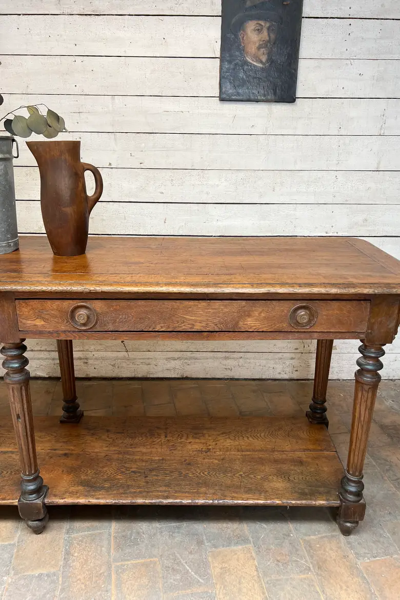 Ancienne table de drapier en chêne – XIXe siècle