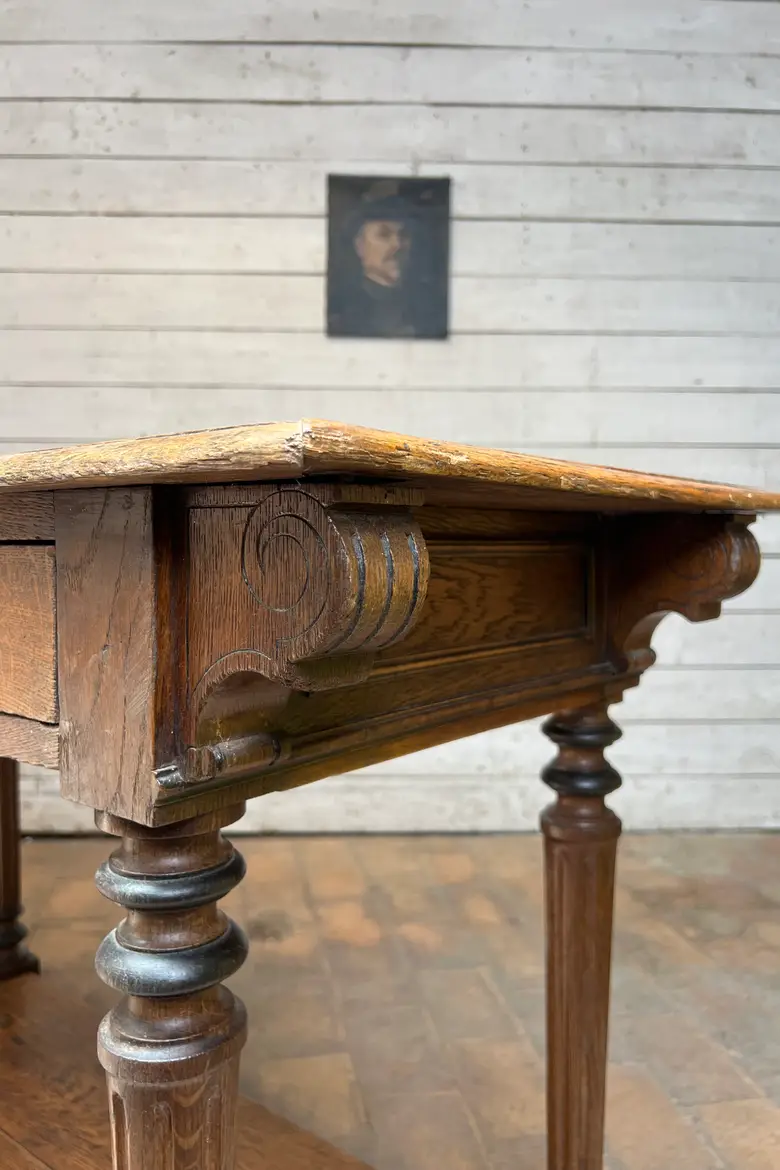 Ancienne table de drapier en chêne – XIXe siècle