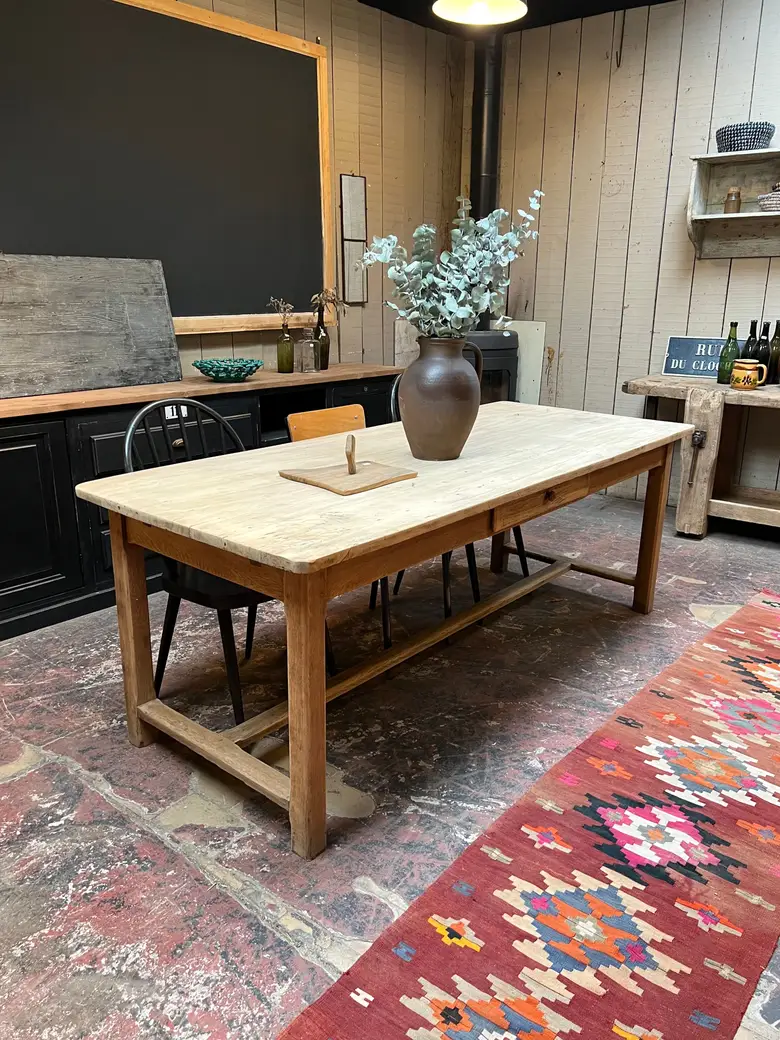 Ancienne table de ferme en bois Début XXème