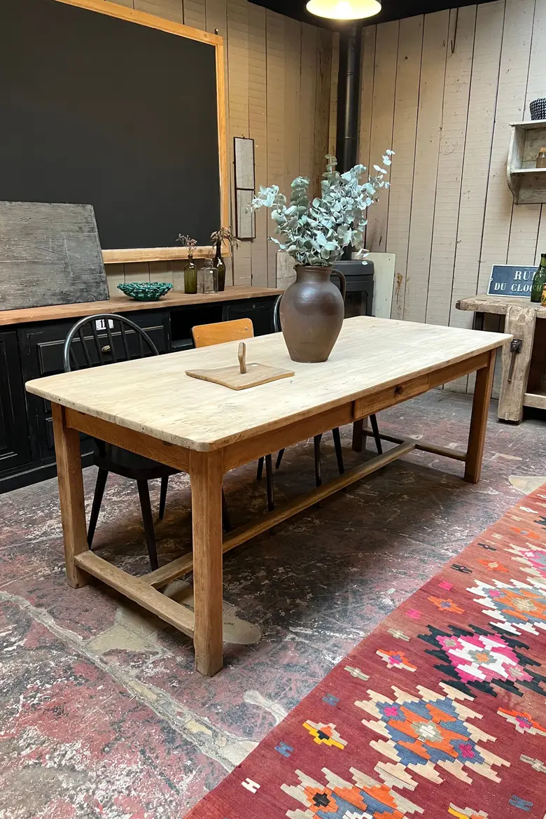 Ancienne table de ferme en bois Début XXème