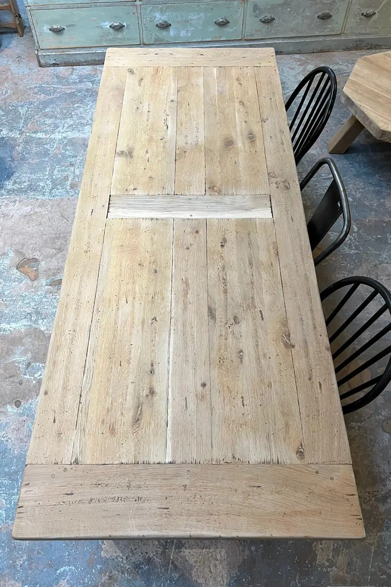 Ancienne table de ferme en chêne Années 60