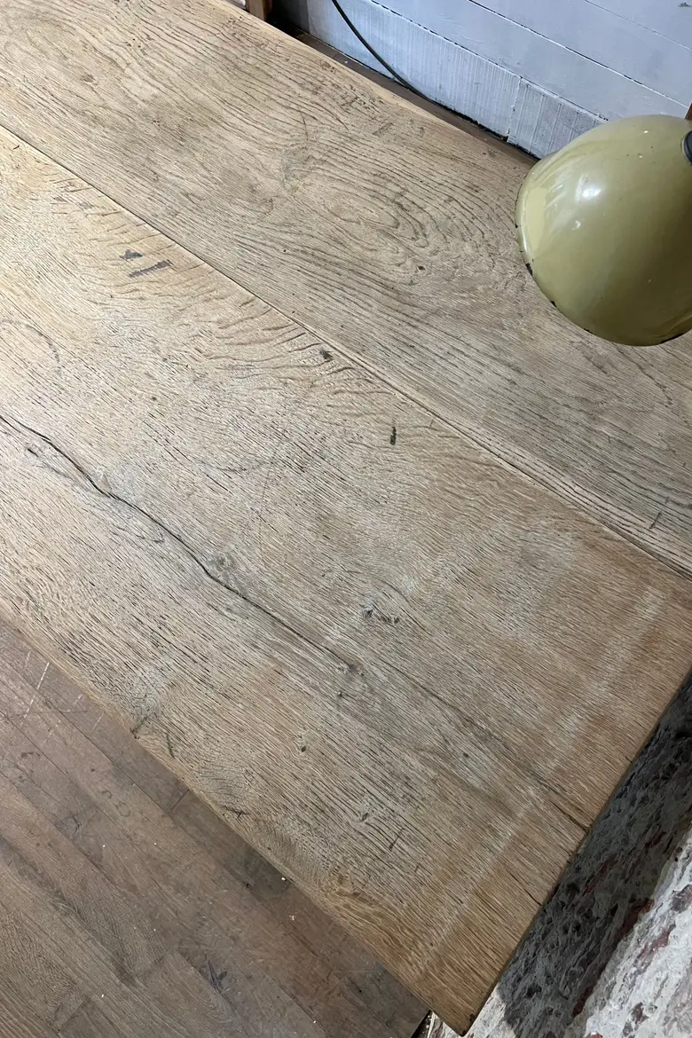 Ancienne table de ferme en chêne brut Début XXème
