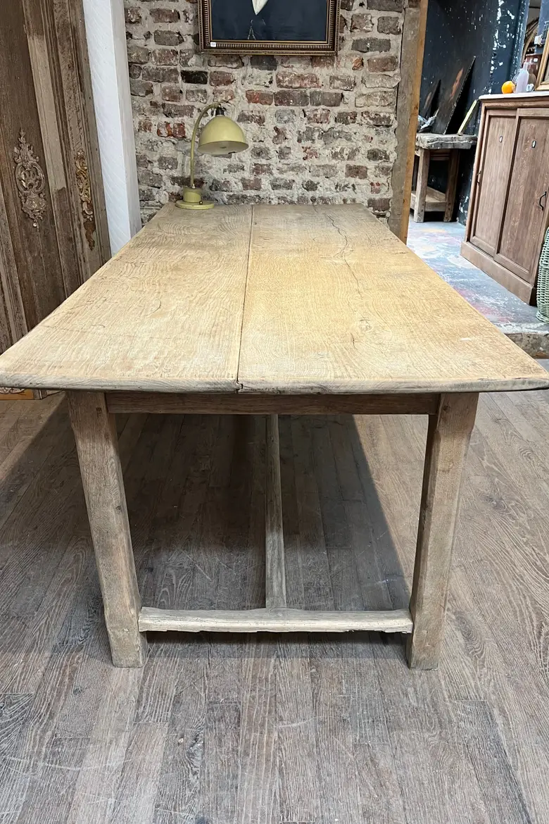Ancienne table de ferme en chêne brut Début XXème