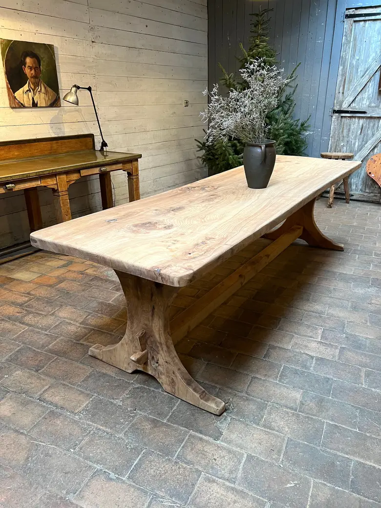 Ancienne table de ferme en orme Début XXème