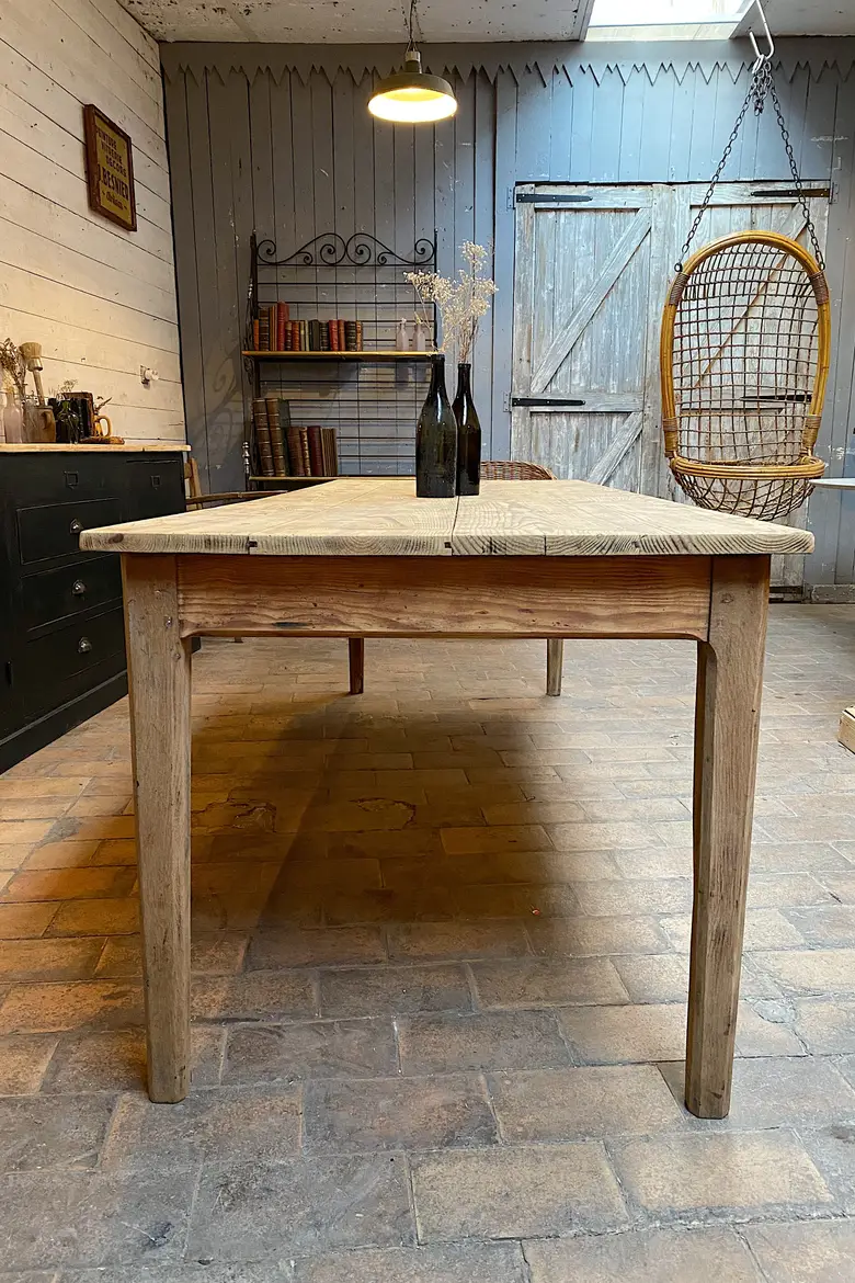 Ancienne table de ferme en sapin Début XXème