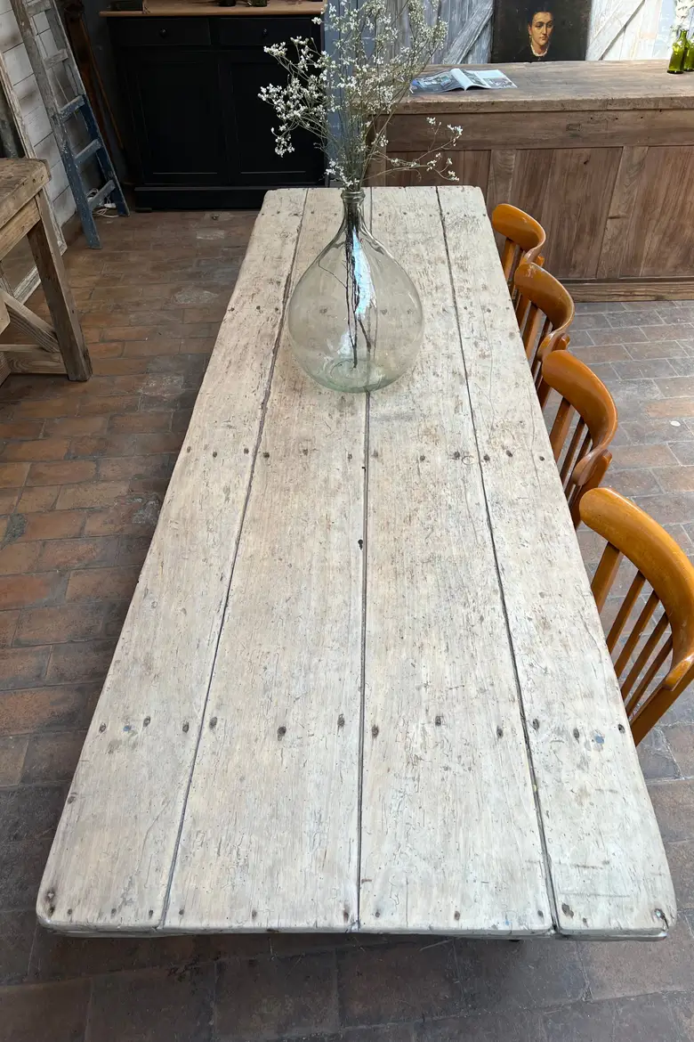 Ancienne table de ferme en sapin Début XXème