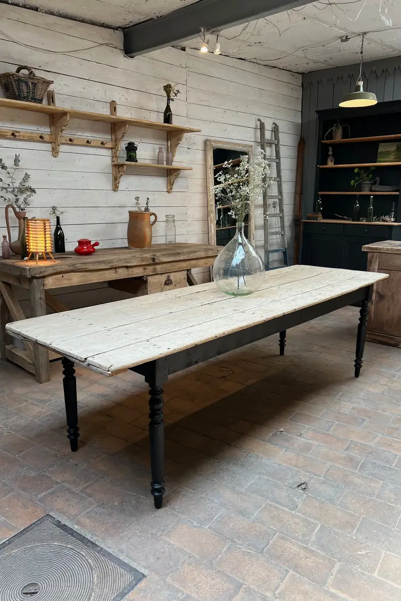 Ancienne table de ferme en sapin Début XXème