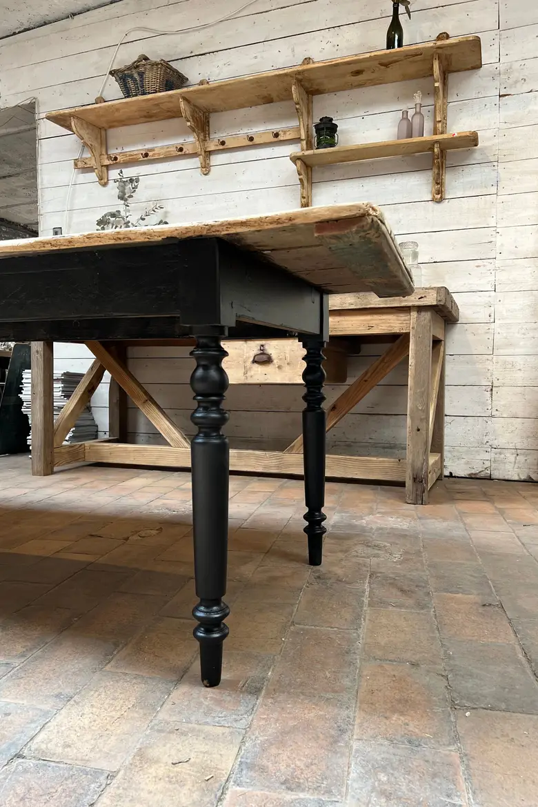 Ancienne table de ferme en sapin Début XXème