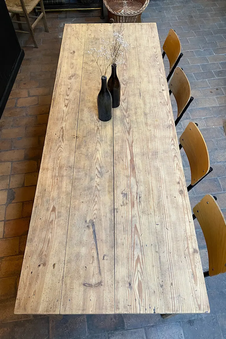 Ancienne table de ferme en sapin Début XXème
